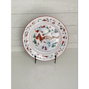 Farberware White Christmas Serving Platter Chop Plate Katherine Babanovsky
